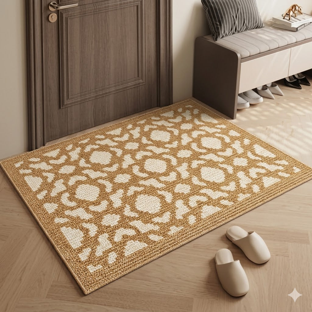Alfombra Tejida Tipo Yute – Diseño Medallón Geométrico 60x120 / 50x80
