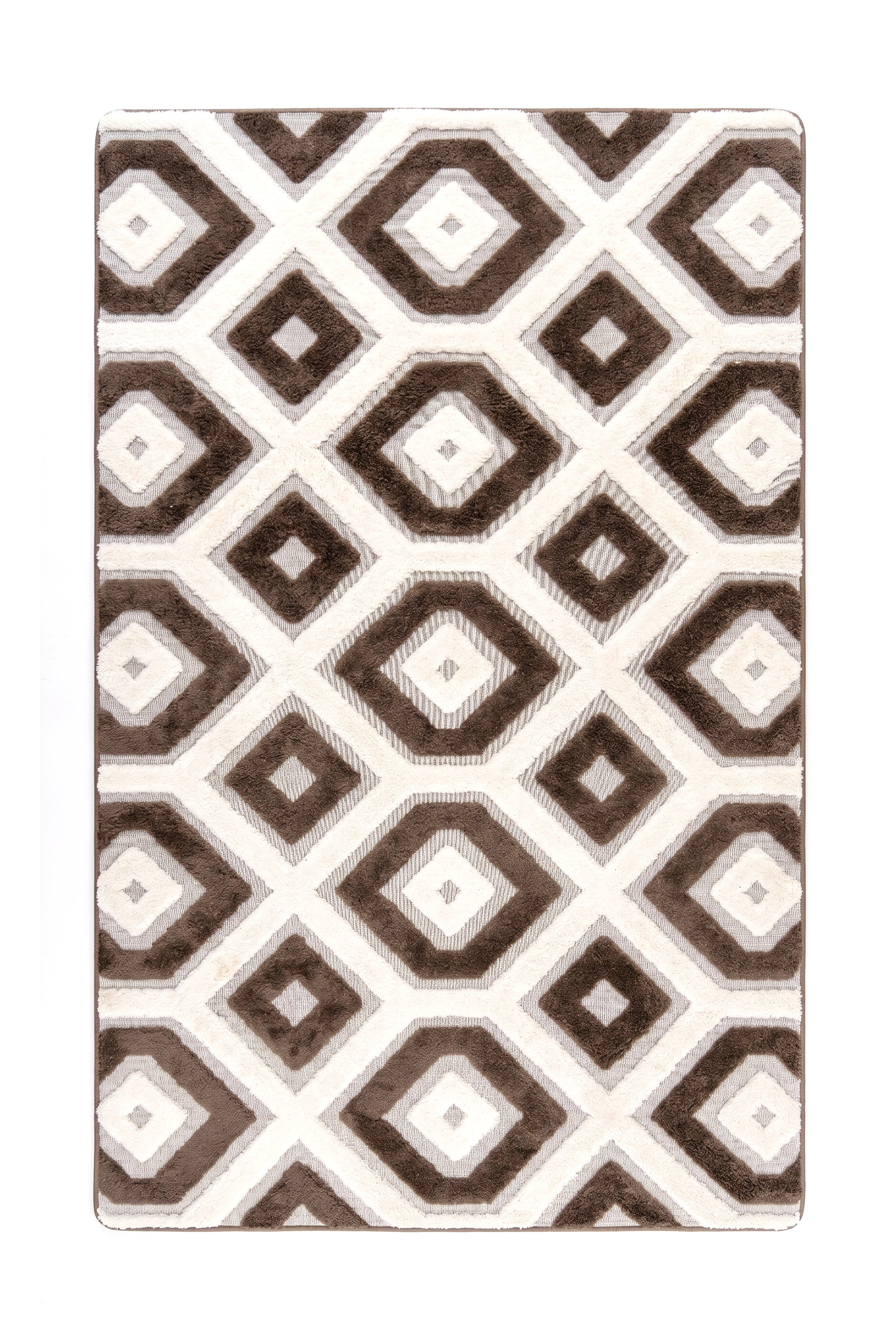 Alfombra Shaggy Rombos Geométricos – 190x300 / 120x190