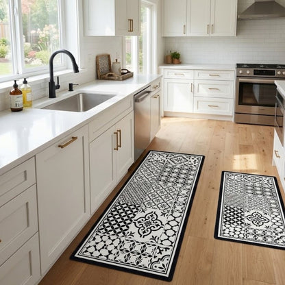 Kit Alfombras Cocina 2 Piezas Antideslizante Absorbente 45x75 45x120