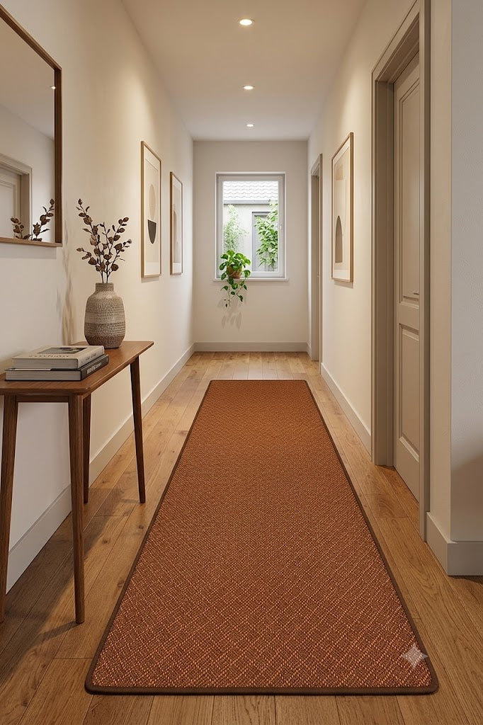 Alfombra Tejida Bian – Ratán Natural Café, estilo bambu