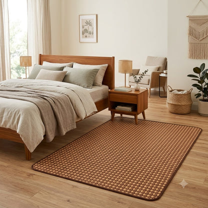 Alfombra Tejida Bian – Ratán Natural Café, estilo bambu