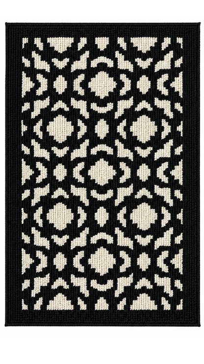 Alfombra Tejida Tipo Yute – Diseño Medallón Geométrico 60x120 / 50x80