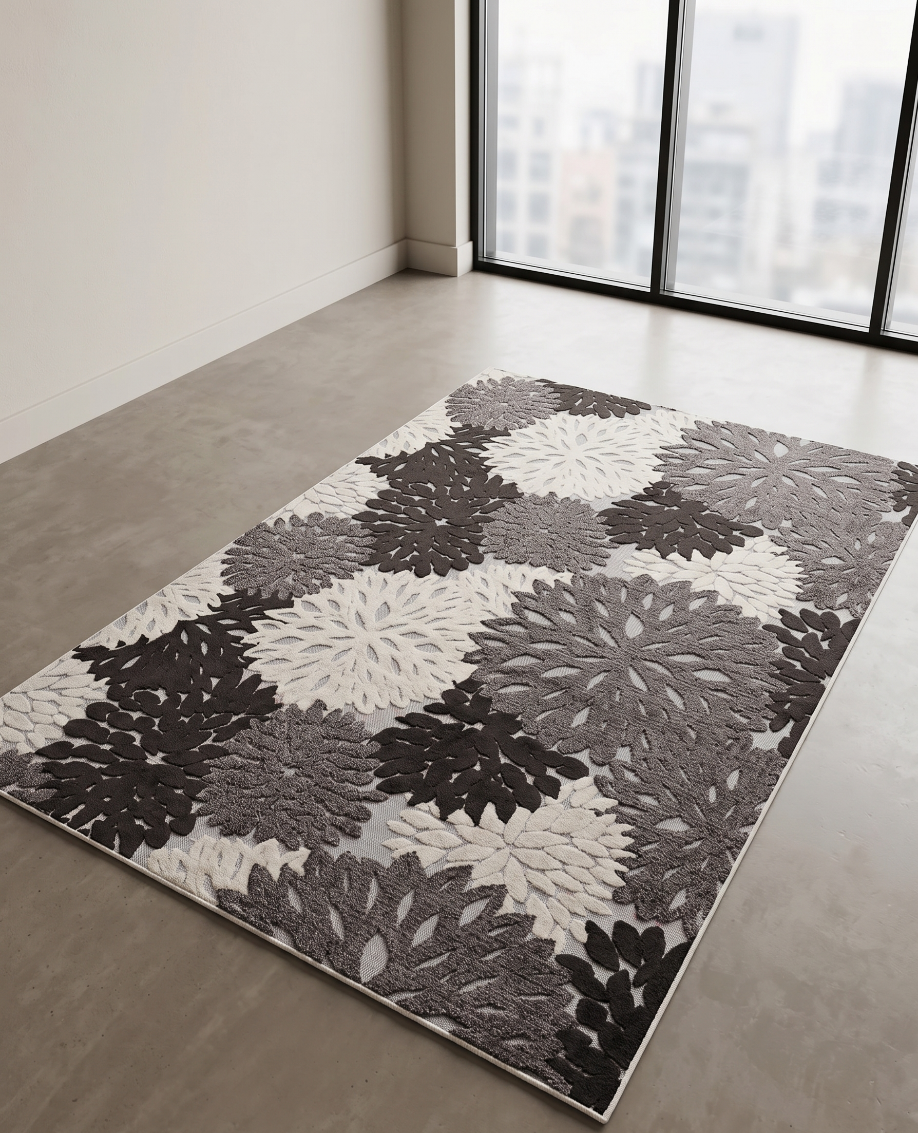 alfombra 2x3 flor3D texturas