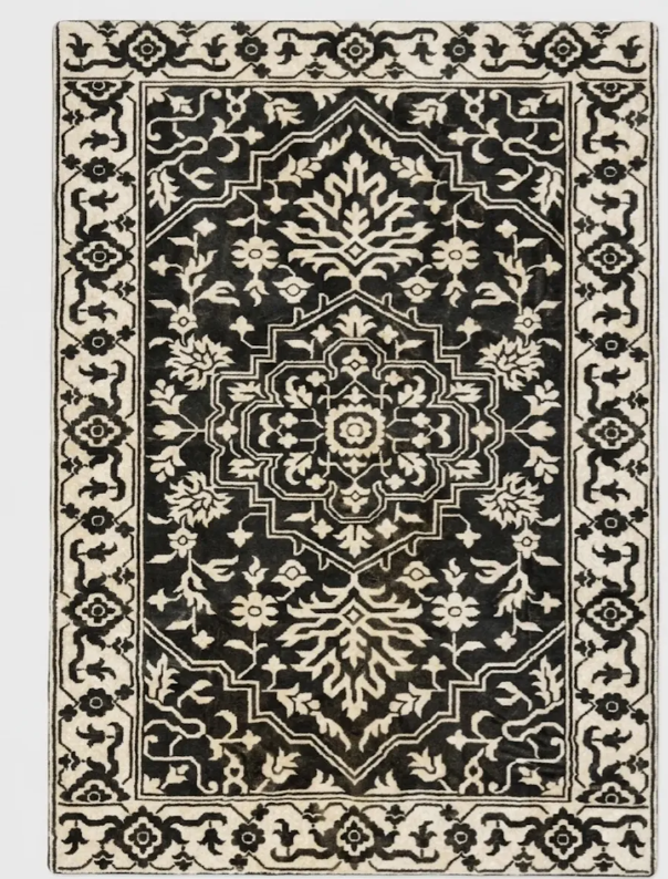 Alfombra Medallón Oriental Antracita – 2x3 m / 120x180