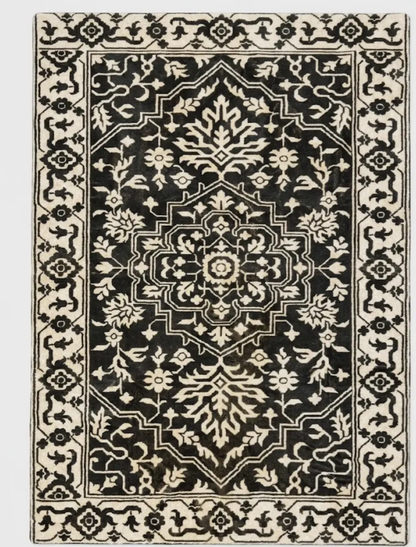 Alfombra Medallón Oriental Antracita – 2x3 m / 120x180